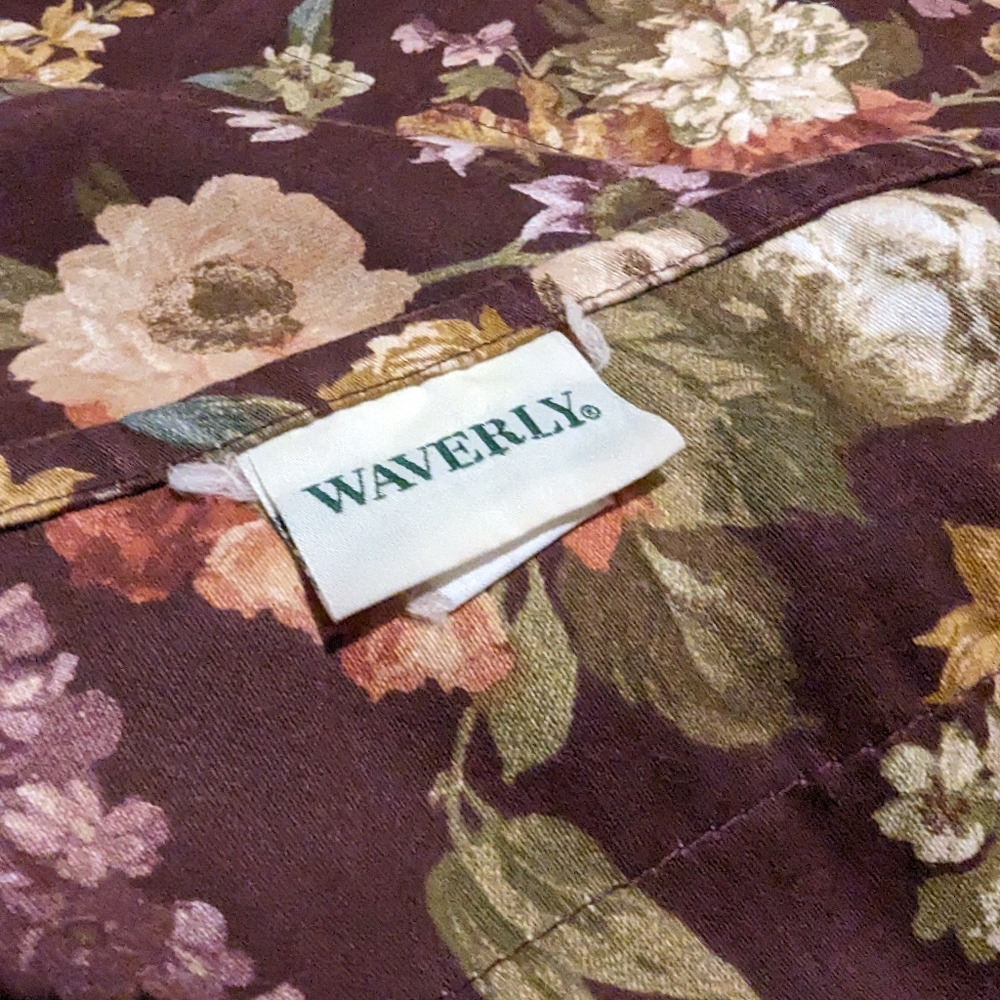 Vintage Waverly valences set of 3 purple floral grapes - Picture 4 of 6